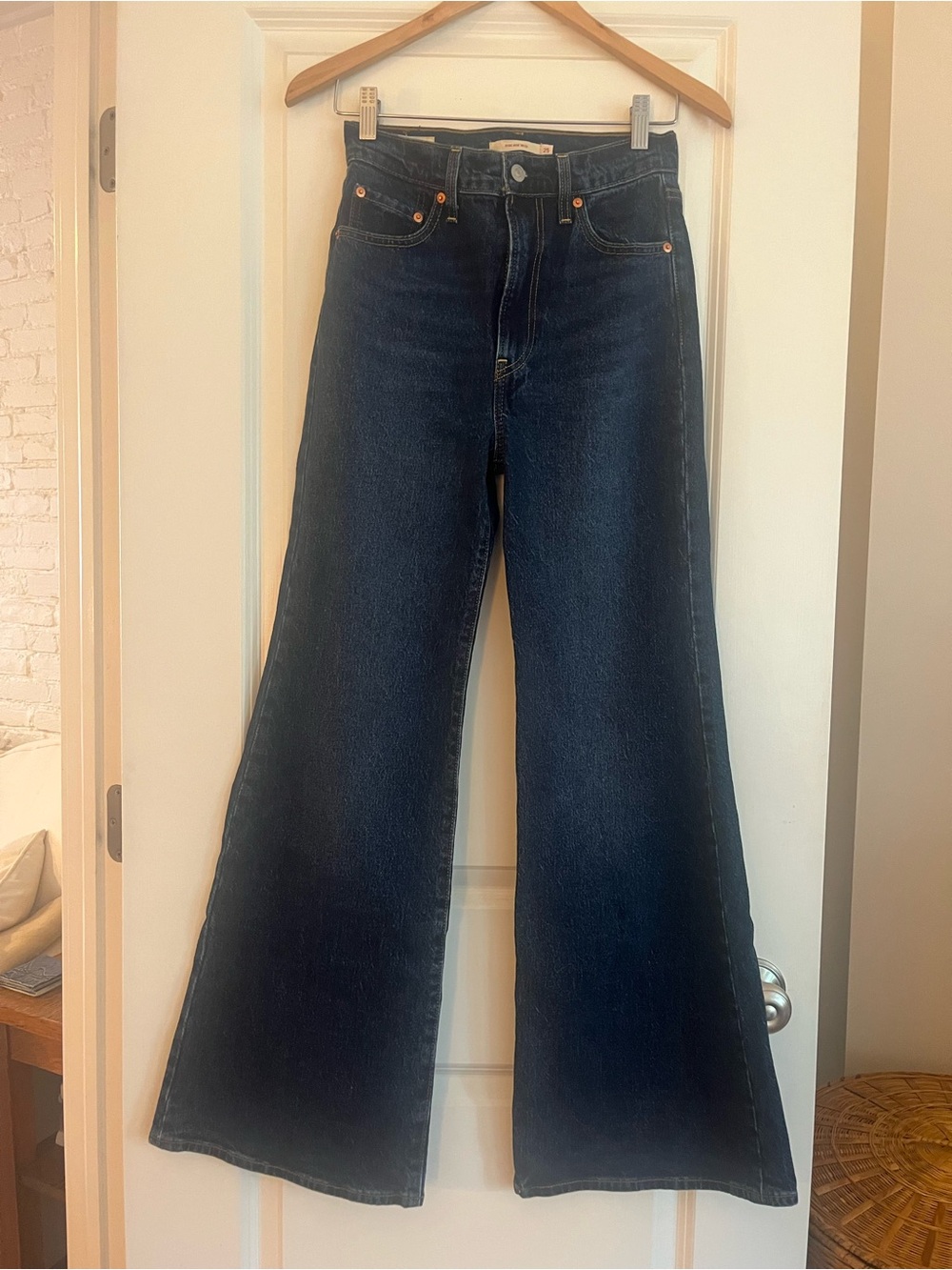 Levi's Dark Wash Blue Ribcage Bell High-Rise Jeans